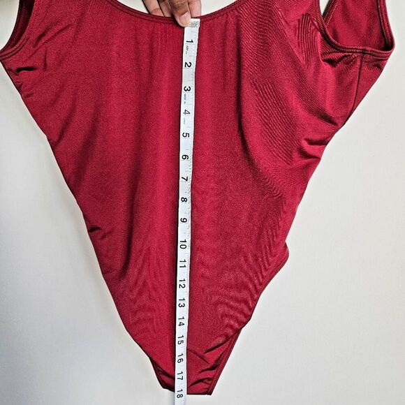 Abercrombie & Fitch Maroon High Cut Scoop Back One Piece Swimsuit L - Picture 11 of 11